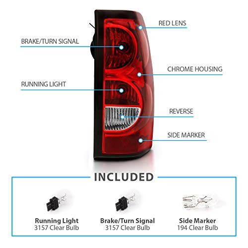 for 2003-2006 Chevy Silverado Replacement OE Style Ruby Red Red/Clear