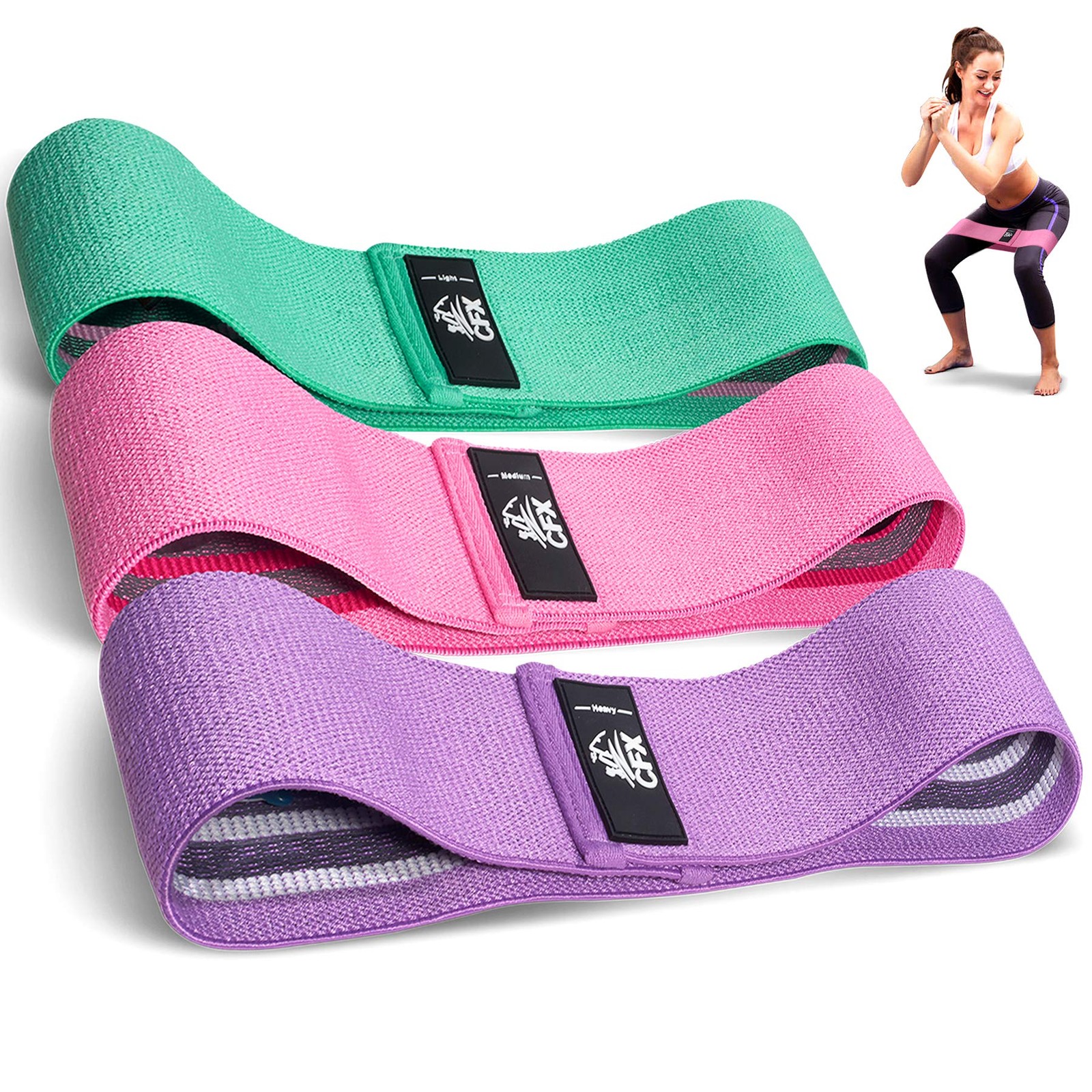 Resistance Bands Set, Exercise Bands with Non-Slip Design for Hips & Glutes, ...