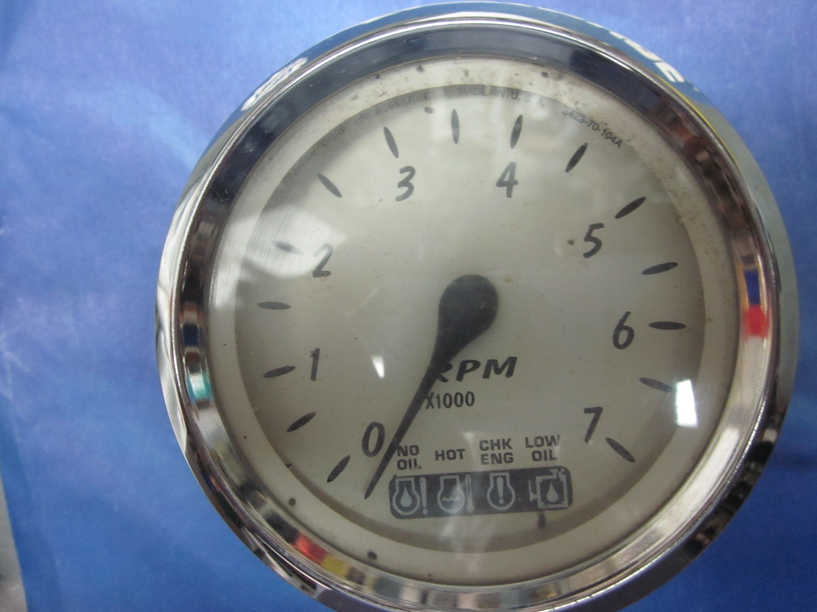 Euro White 4" Tachometer+Systemcheck 7000 RPM Gas for Johnson/Evinrude Outboard