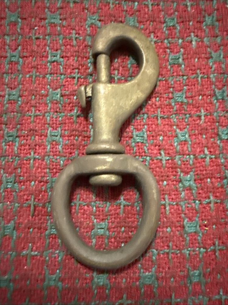 Vintage  Solid Brass Swivel Snap Hook Antique Brass