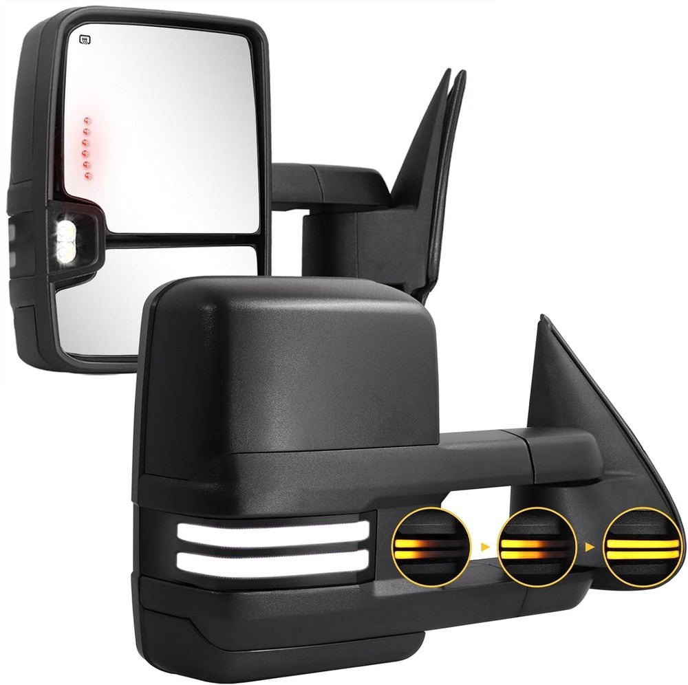 Towing Mirrors Switchback Lights Compatible with 2003-2007 Chevy Silverado GMC