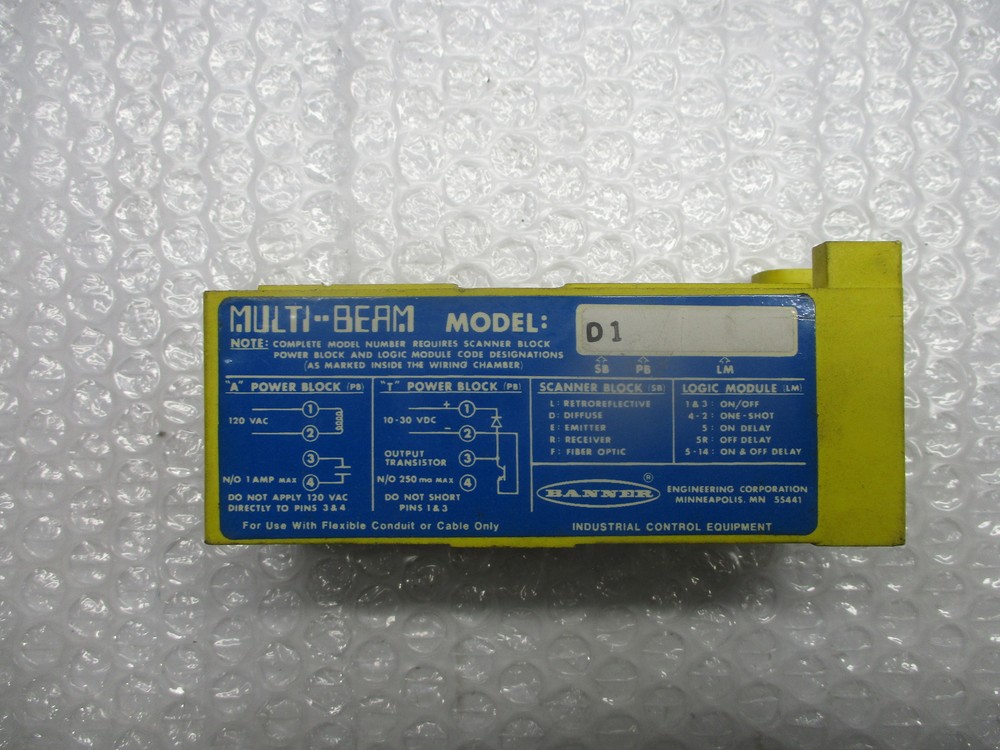 BANNER D1 SCANNER BLOCK (AS PICTURED) NSNP