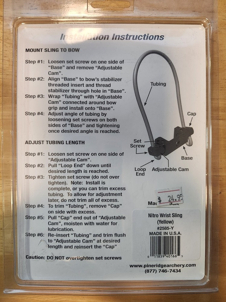 Pine Ridge Archery Nitro Wrist Sling, Yellow