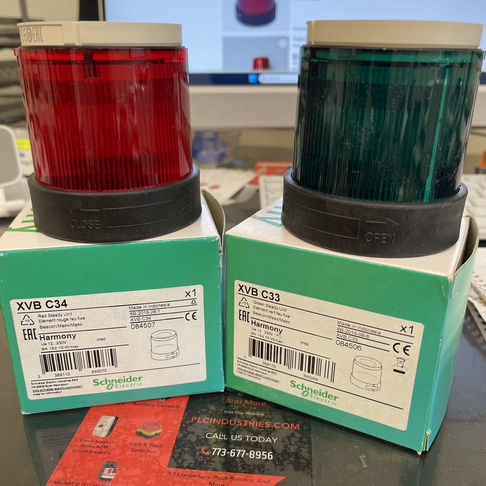 SCHNEIDER. STACK LIGHT. LOT Of10 Pcs Red And GreenXVB C34-XVB-C33