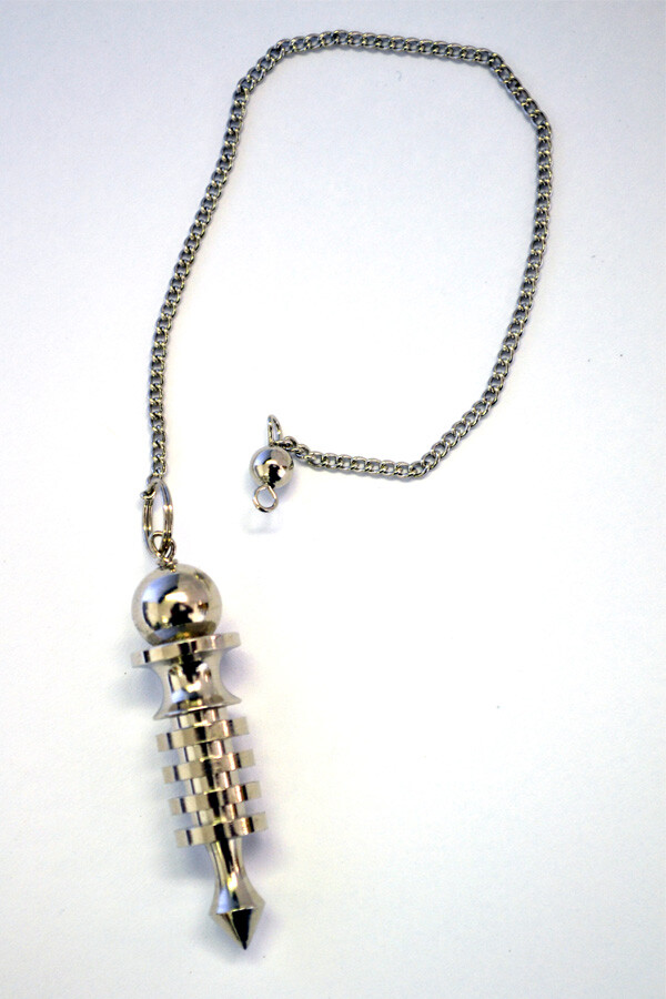 Silver Finish Pendulum 2"L with Chain 7"L