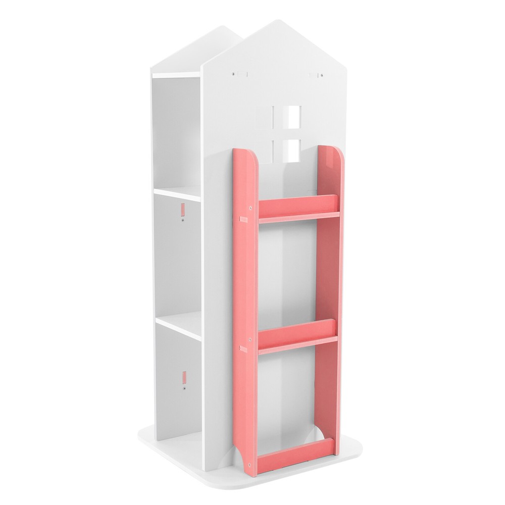 4-Tier Rotating Bookshelf with 360° Access - Sturdy Storage Solution