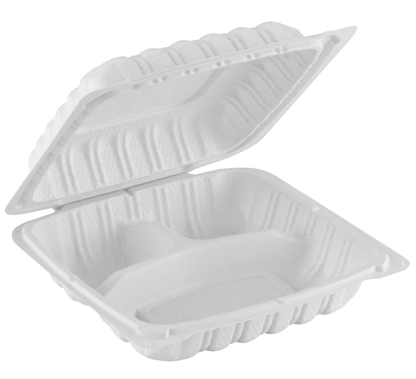 ProTakeOut, [ 9" x 9"] 150 Pack| White, Clamshell – Take-Out Containers| Durable