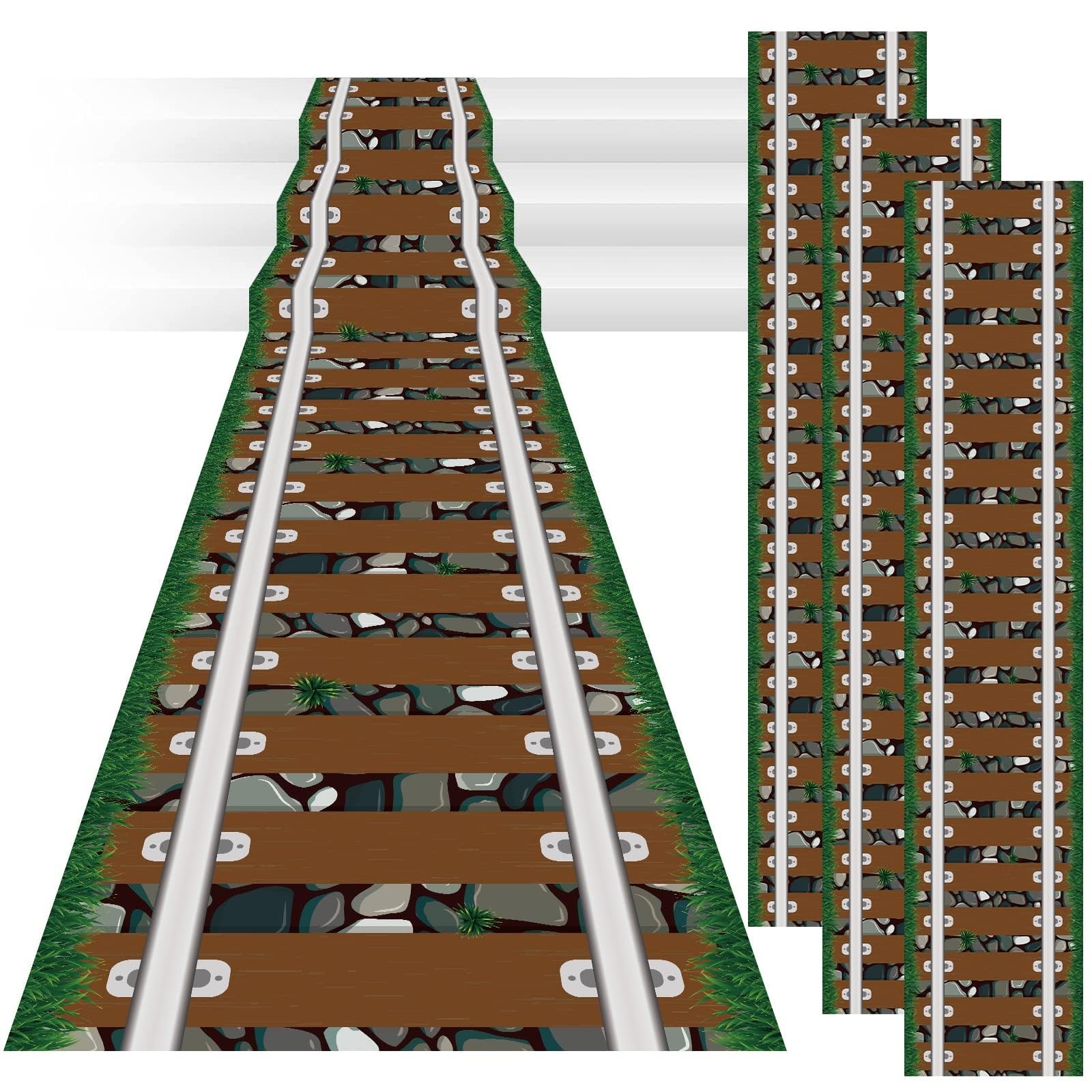 3 Pack 24 Inch x 10 ft Western Plastic Railroad Track Aisle Runner Party Deco