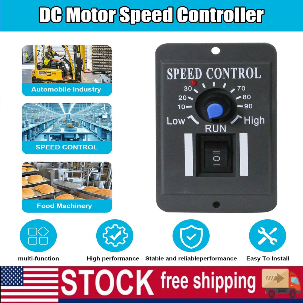 Easy Operations with Reversible Switch DC Motor Speed Controller 6A PWM 10-60V