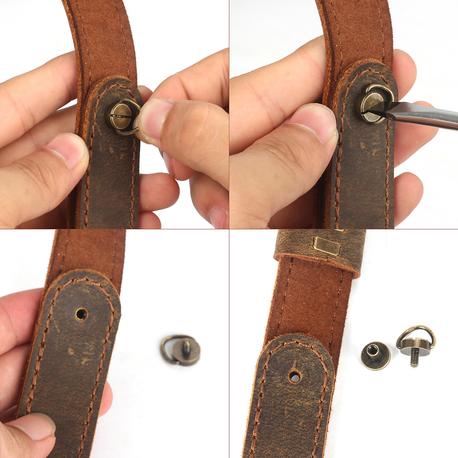 Tourbon Buffalo Leather Rifle Gun Sling_Crazy Horse Adjustable Handmade_1" Wide