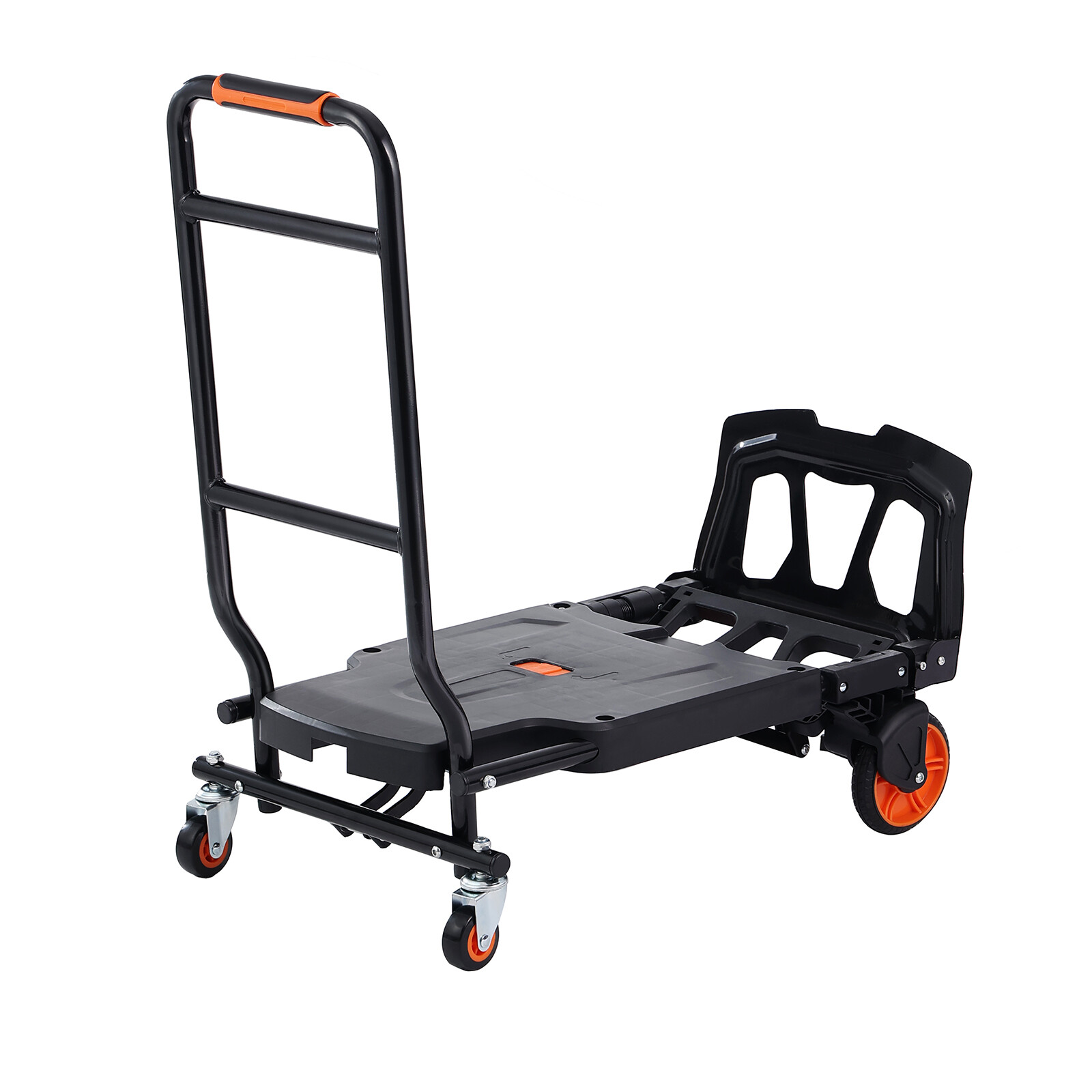 VEVOR Aluminum Hand Truck 2 in 1 Folding Dolly Cart 300 lbs Capacity Heavy Duty