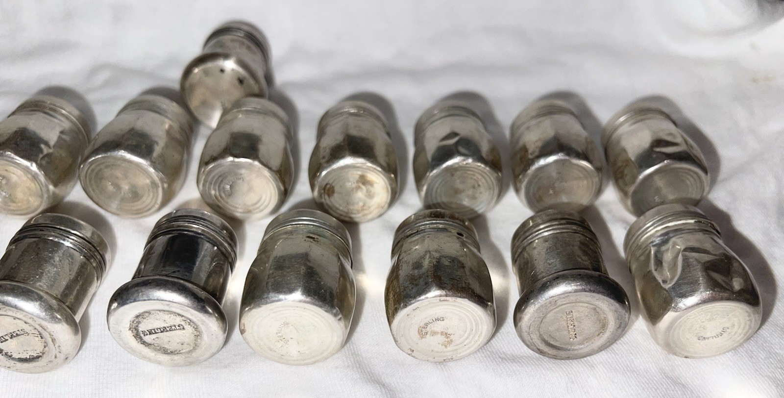 LOT of 20 Sterling Silver Salt & Pepper Mini Shakers 80 Grams ☚☚☚☚👀