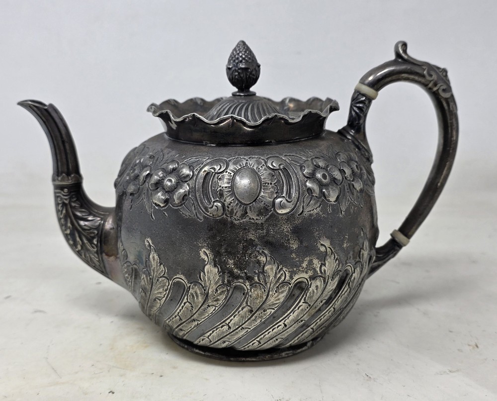 Engraved Metal Teapot