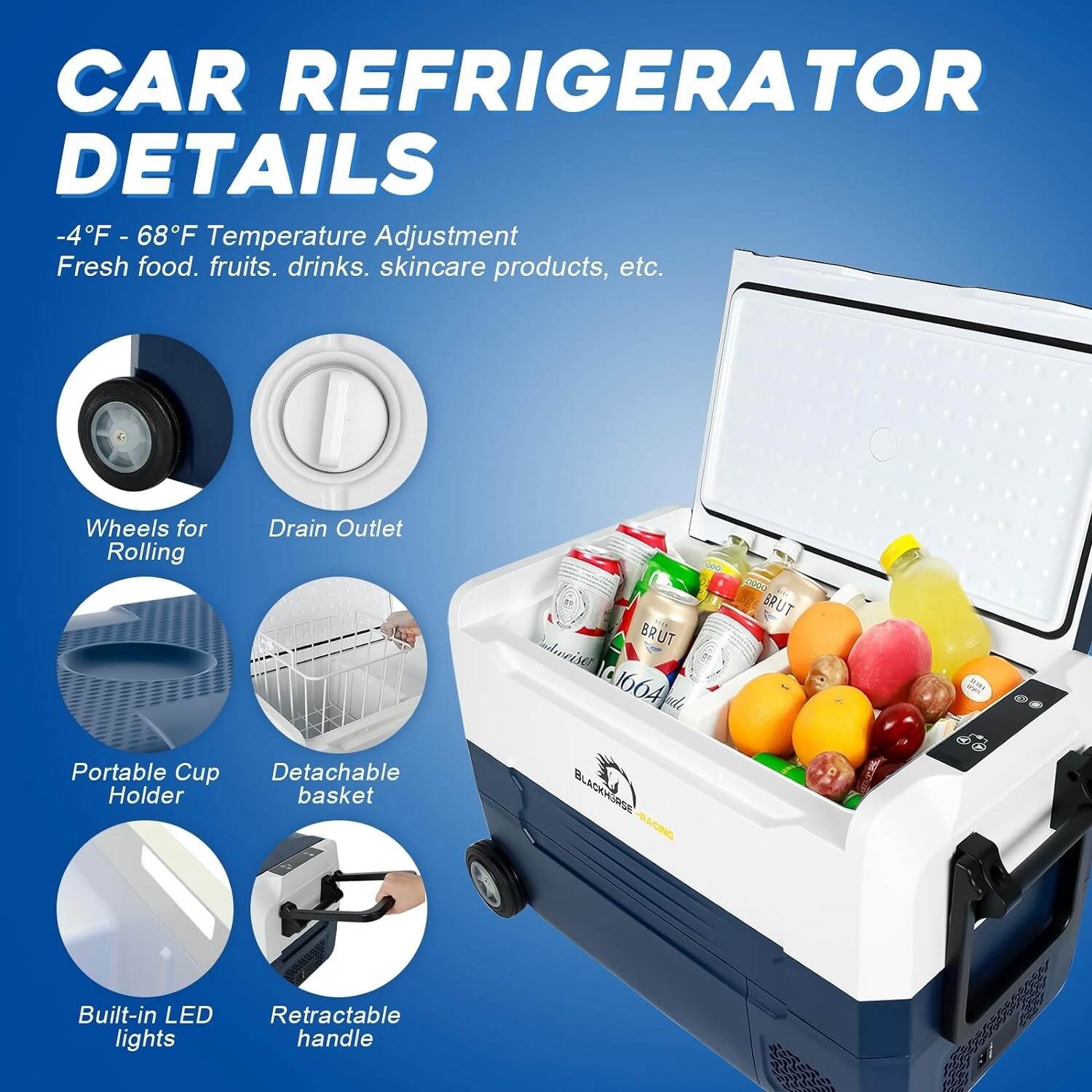35L/37QT Portable Car Refrigerator Freezer Compressor Cooler Dual Zone 12V