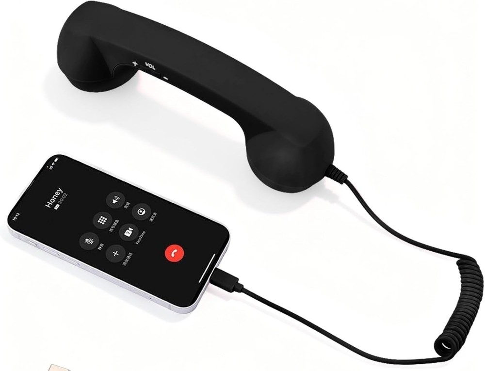 Retro phone handset suitable for iPhone and Android, vintage wired handset
