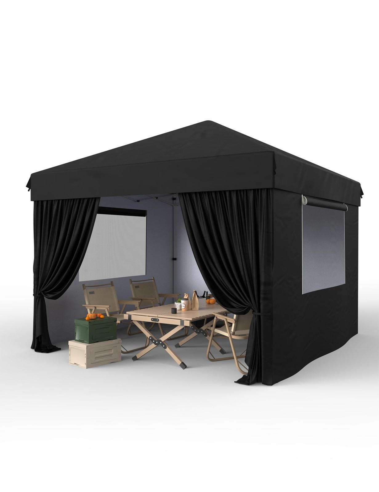 10' x 10' Pop up Canopy Tent Outdoor Shelter Gazebo with 4 Removable Sidewalls
