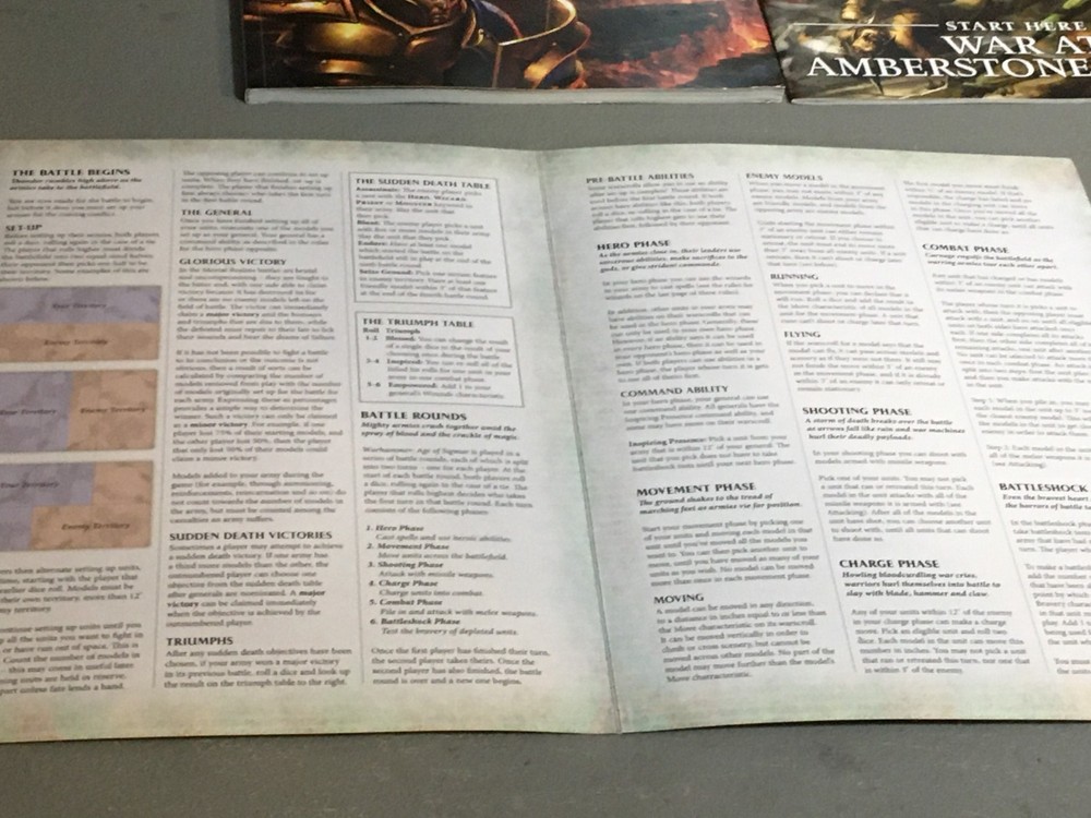 BOOK WARHAMMER AOS SIGMAR BOOKLET START HERE & DOMINION + REFERENCE SOFTBACK USE