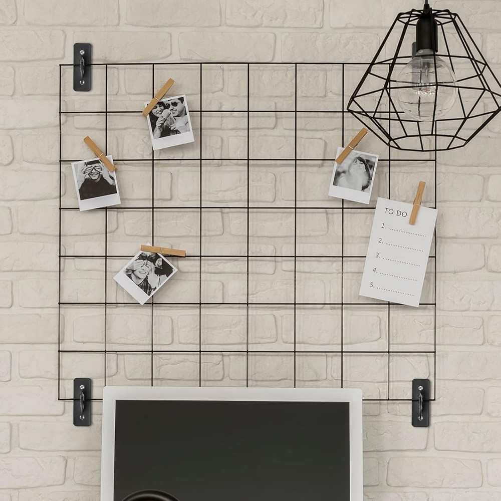 24 Pcs Gridwall Mount Brackets Metal Grid Wall Panel Brackets Display Hooks Spac