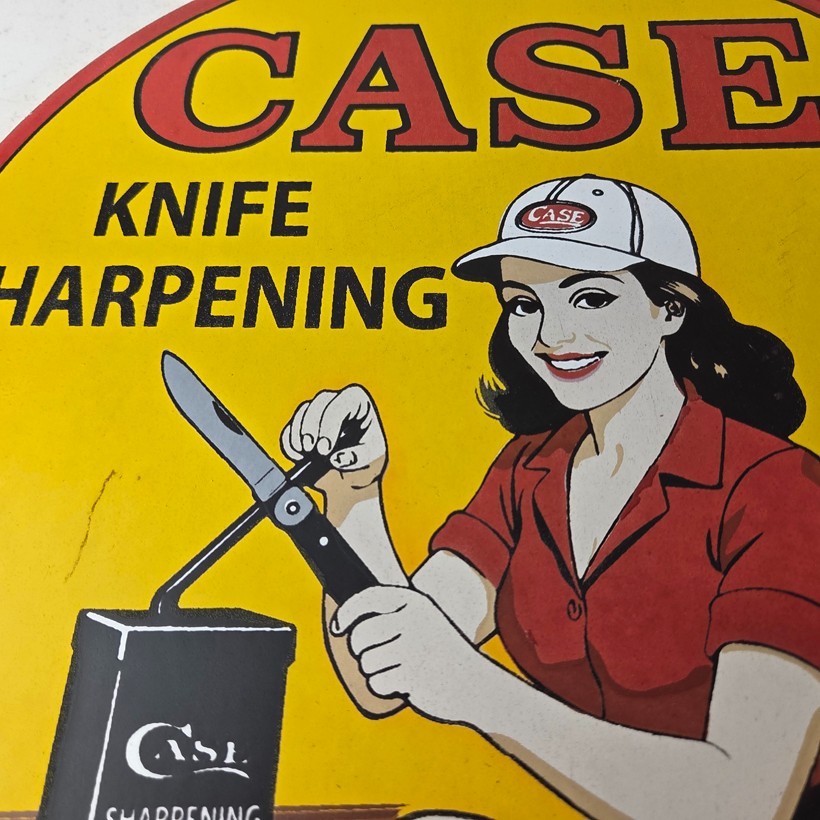 Vintage Case xx Knives Sign - Porcelain Service Station Store Advertisement Sign