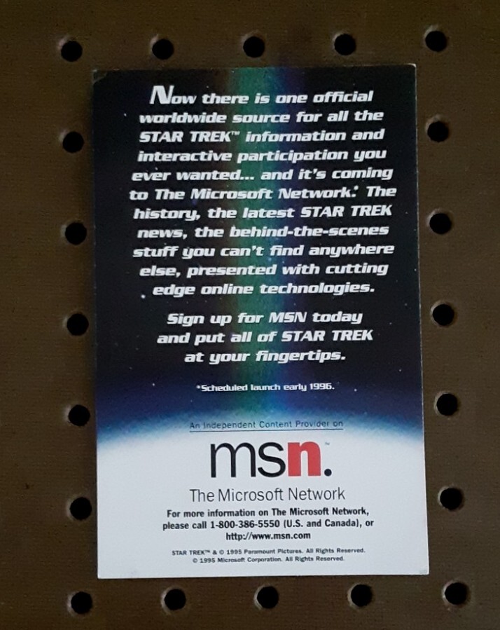 msn. The Microsoft Network/ Star Trek 1995 Cross Advertisement