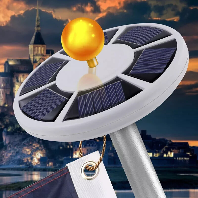 26 LED Solar Powered Flag Pole Light Auto Active Super Bright Outdoor Waterproof