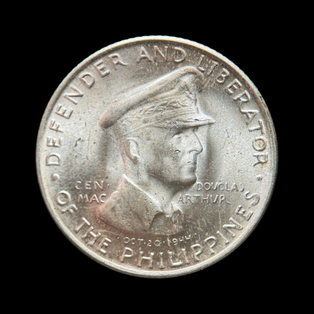 PHILIPPINES. 1947, 50 Centavos, Silver - Gen MacArthur, 13