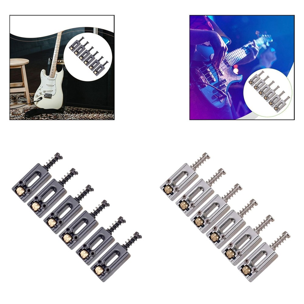 6 Pieces Guitar Tremolo Bridge Saddle Replace High Performance Professional