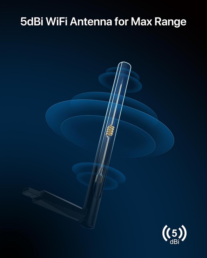 Long Range 5dBi WiFi Antenna Adapter for Linux & Windows
