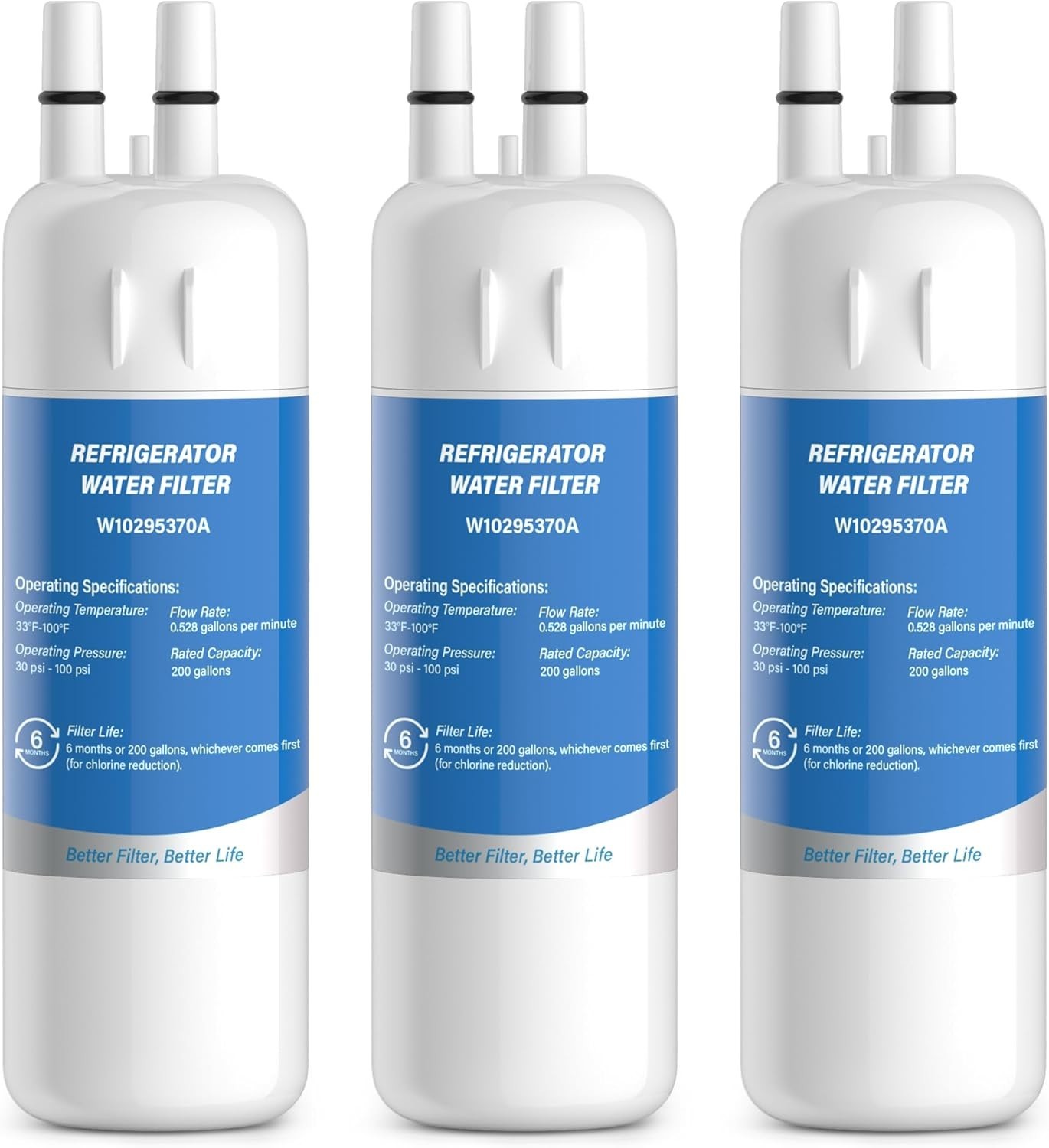 Whirlpool EDR1RXD1 Refrigerator Water Filter 1 | OEM Certified | 3- Pack Genuine