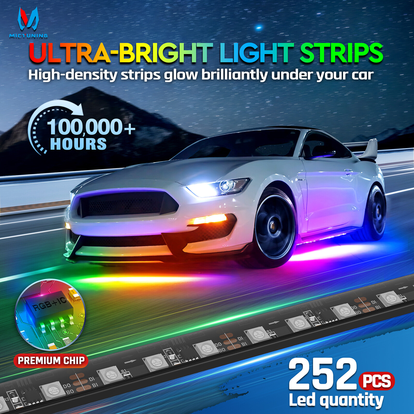 Wireless N3 Car Underglow Light Strips Dream Color Underglow Chasing Neon Lights
