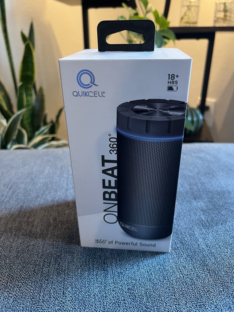 Quikcell OnBeat 360 Splash Proof Portable Wireless Speaker - Gray