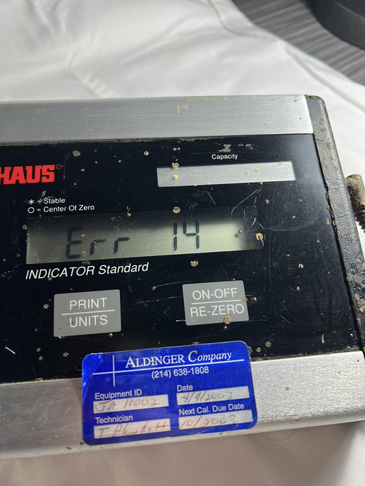 OHAUS 15S Digital Readout & Power Adapter only, error 14 on screen