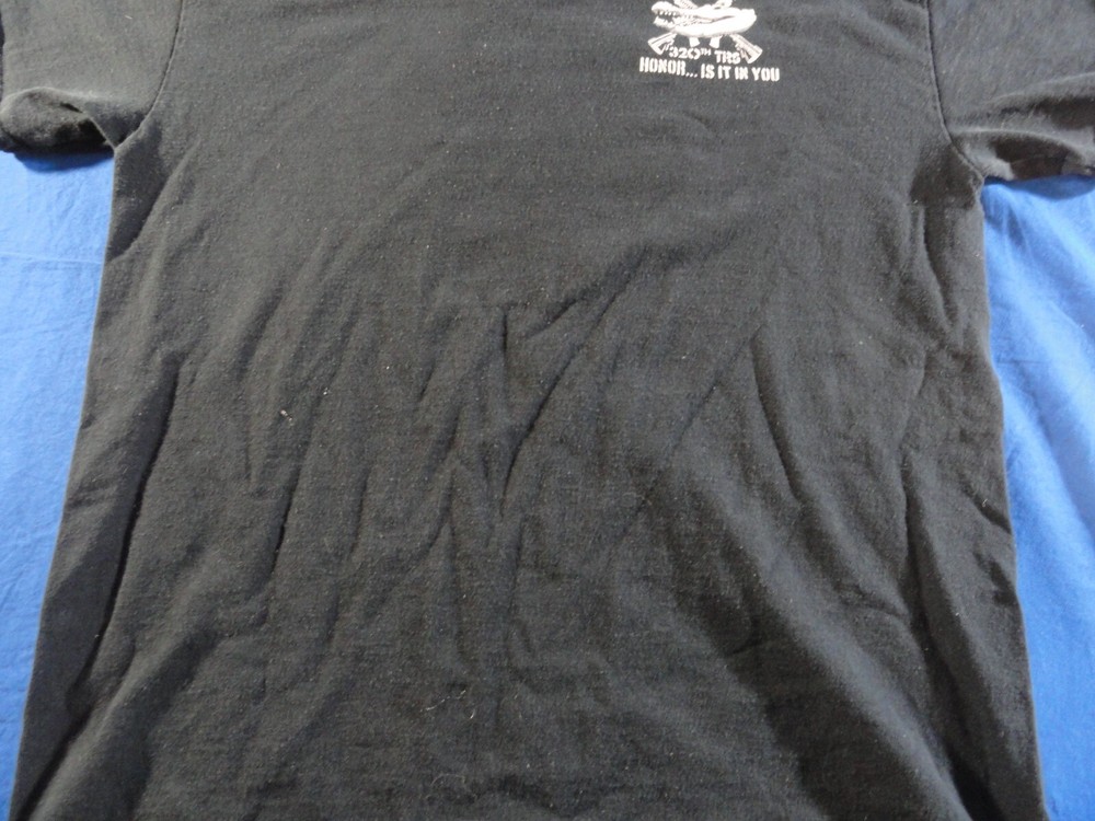 DISCONTINUED 320TH TRS ERWIN TRAINING COMPLEX UNIT TEAM SHIRT BLACK MEDIUM