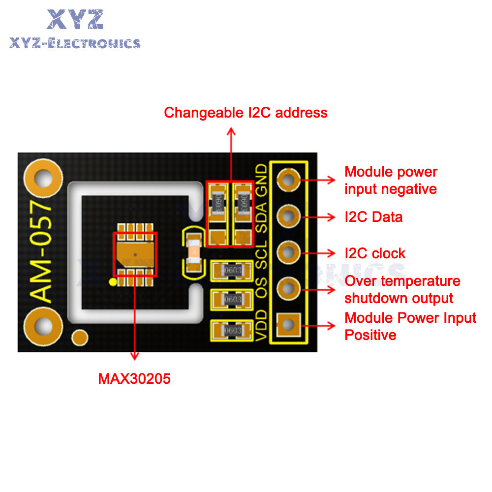 MAX30205 Sensor Human Body Temperature Sensor Module Temperature Measure I2C