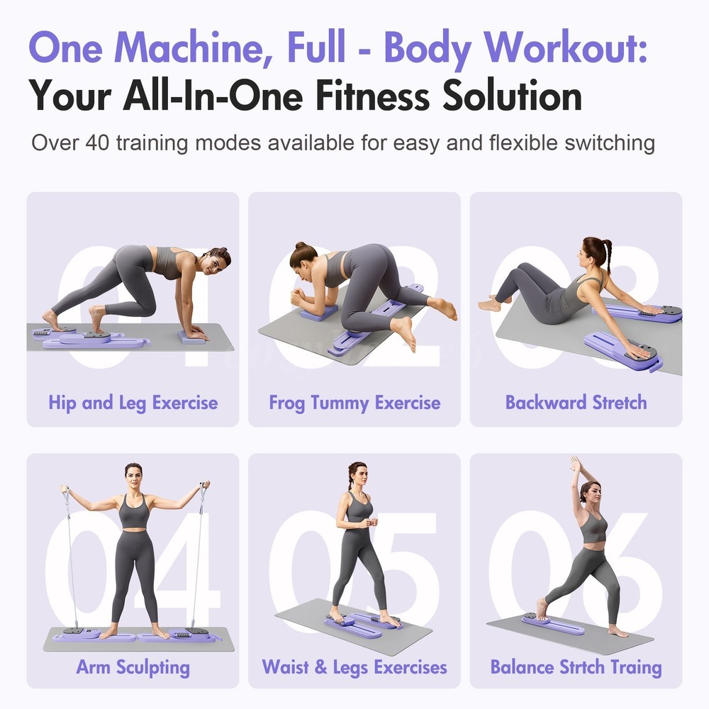 Adjustable Split Ab Board Pilates Core Workout Machine w/ LCD Counter