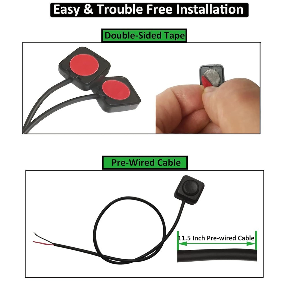 12V 24V Mini Momentary Push Button ON-Off Switch [2-Pack] Easy to Install