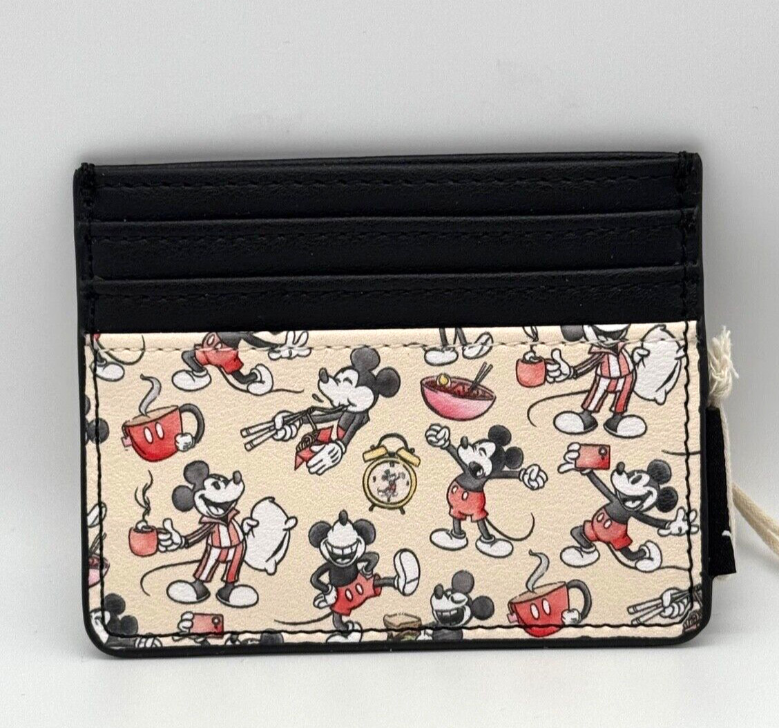 Loungefly Disney Mickey Mouse Foodie AOP Cardholder NEW