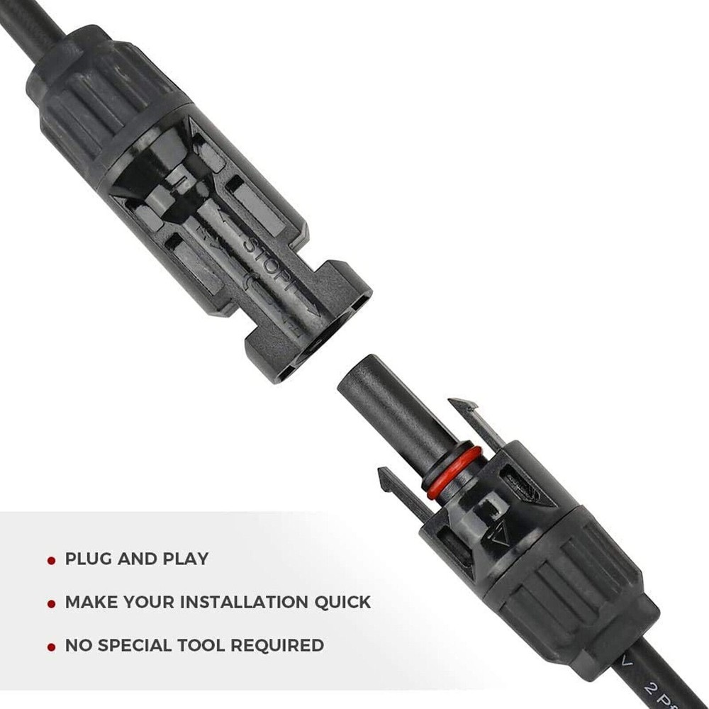 Solar Panel Y Branch Cable Connection Waterproof Adapter Connector Extension