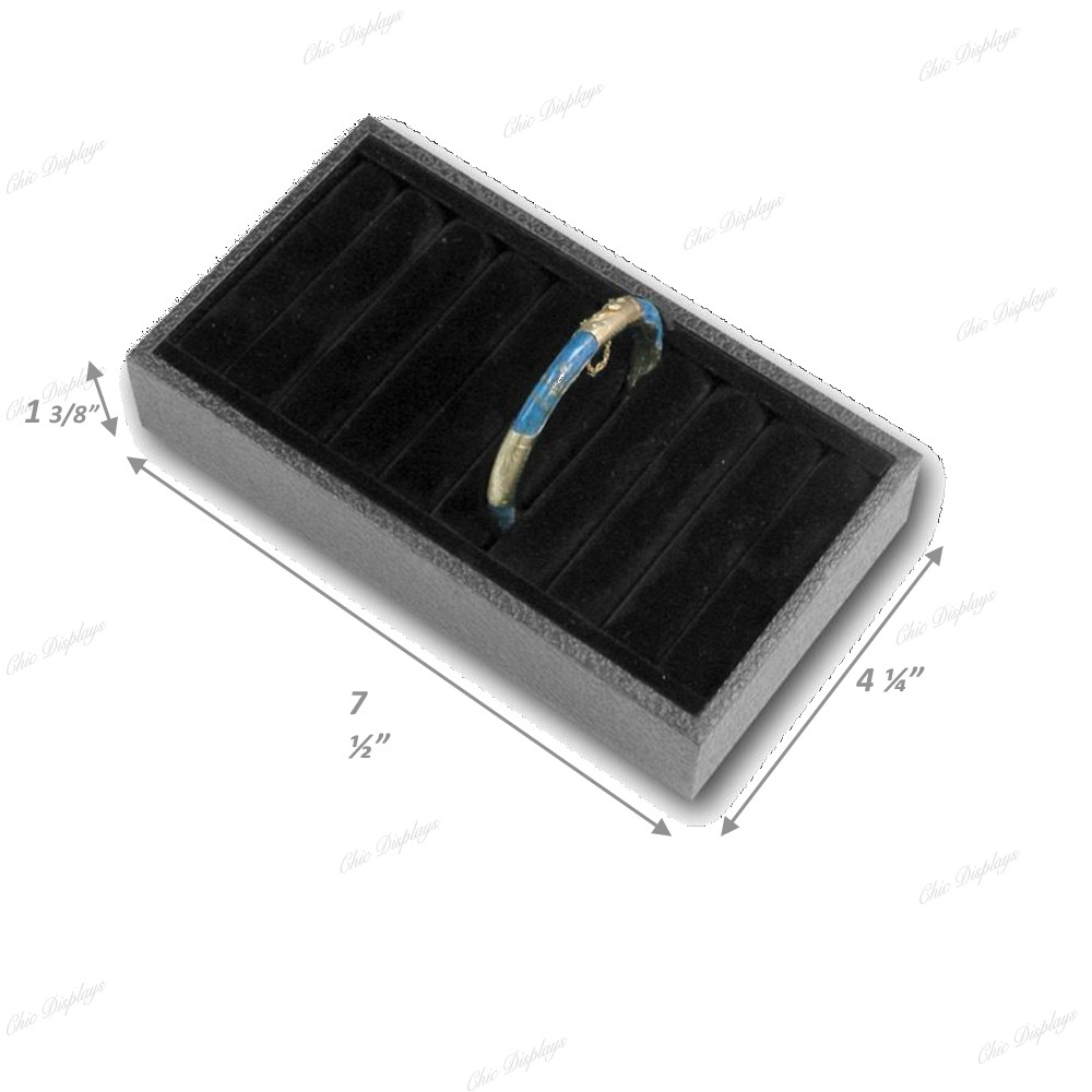 2-Black Display Ring Tray Cuff Display Bracelet Display for ring Cufflink Holder