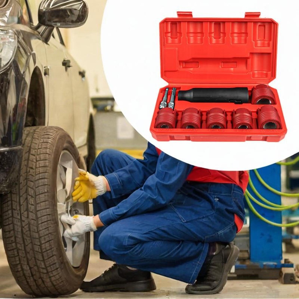 Automotive Wheel Stud Cleaner Tool Set with Carrying Case Cleaning Tool for