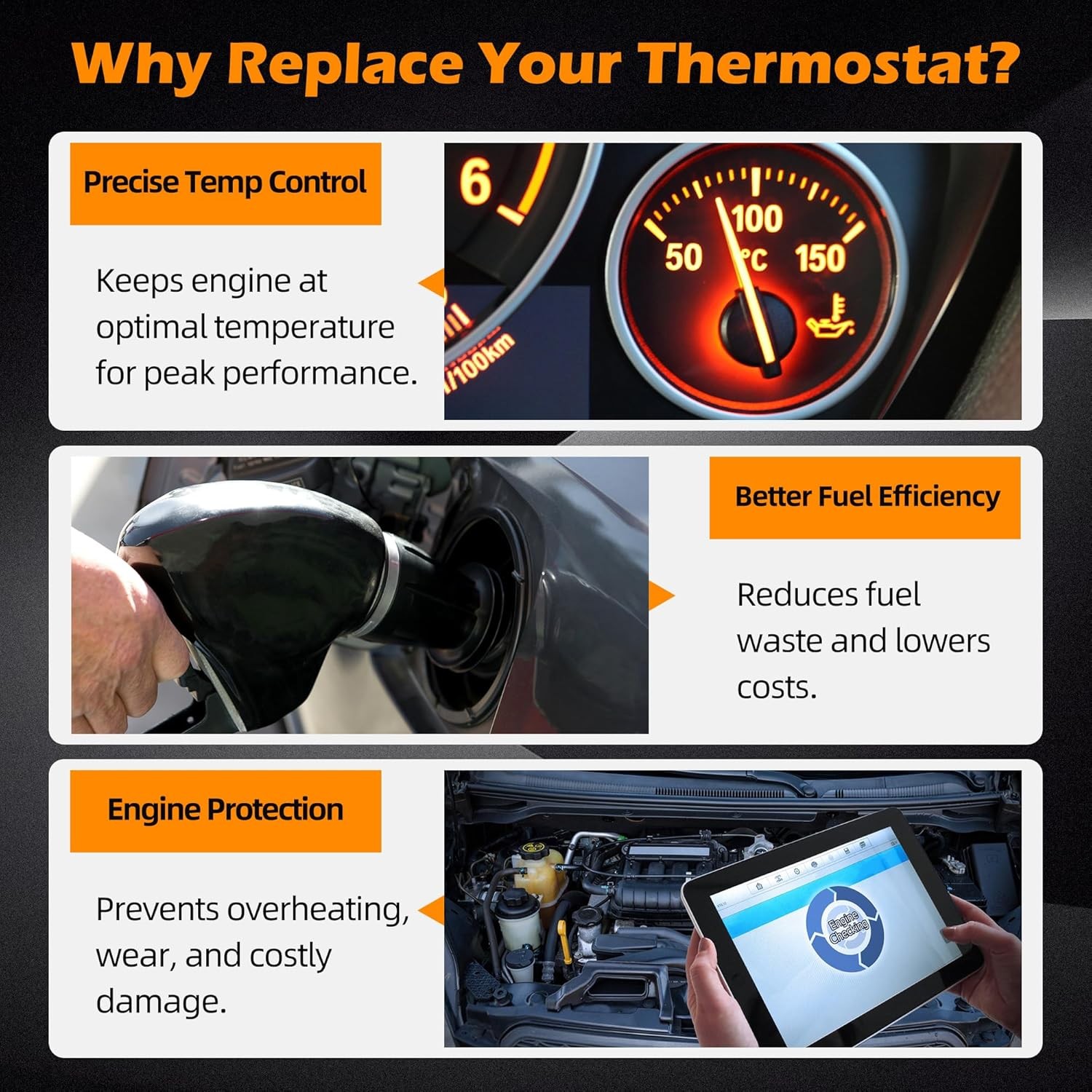 Engine Coolant Thermostat For 2014-2020 Chevy Silverado GMC Sierra 1500 12674639