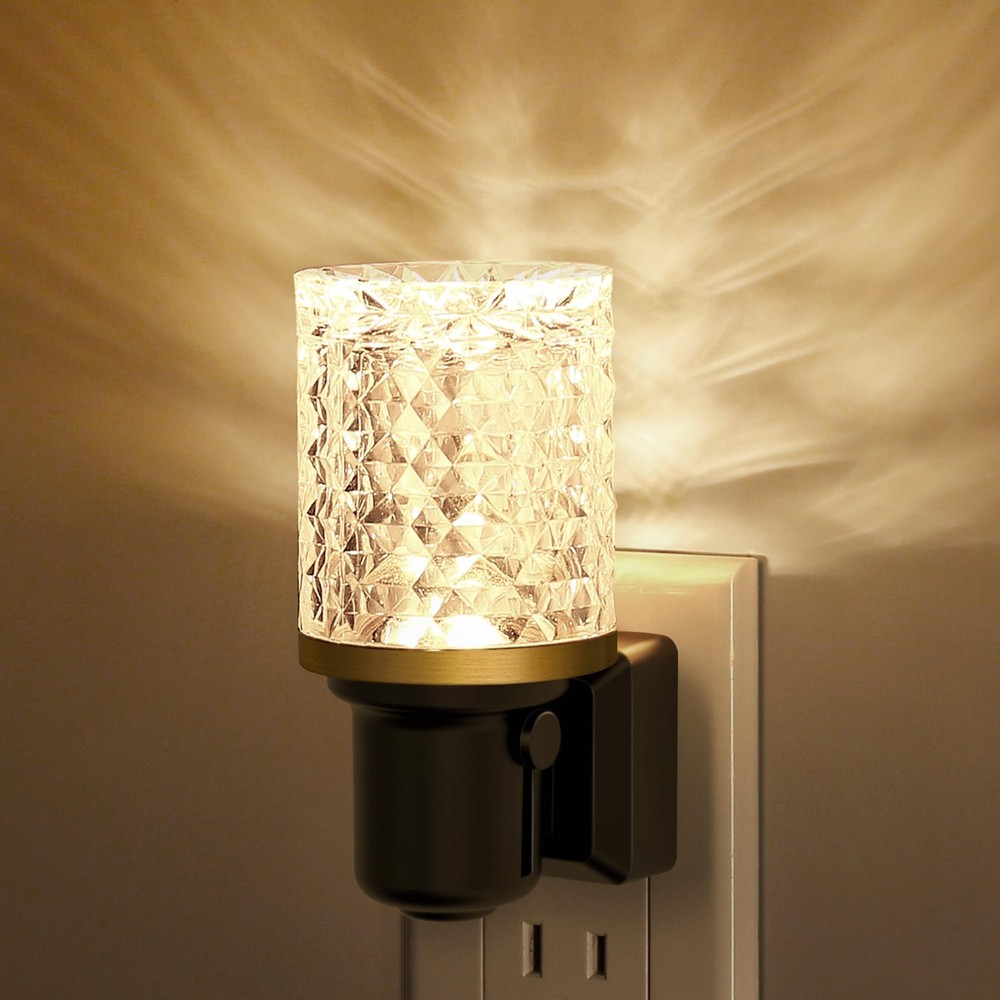 JandCase LED Night Light, Dimmable Lights Plug 1 Pack, Crystal - Warm