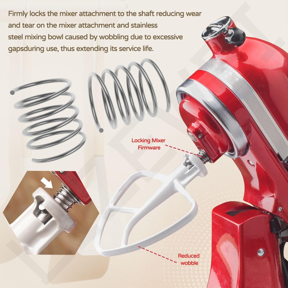 Quick Install Spring and Washer for Kitchen-Aid Tilt-head & SMALL, WHITE