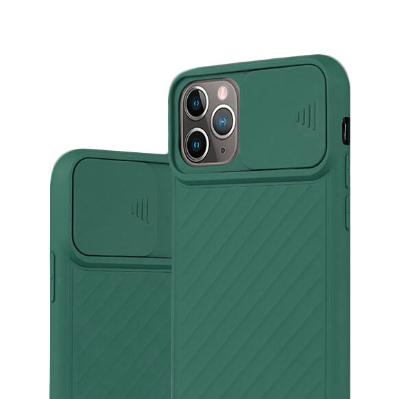 iPhone 12 Mini case with camera cover- Green Color