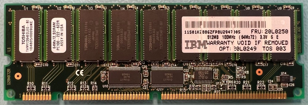 IBM 20L0250 20L0249 512MB PC-100 DDR 3.3V Memory Module
