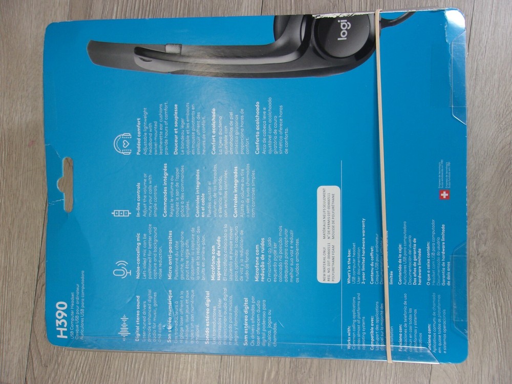 Logitech H390 Stereo USB-A Computer Headset new in box