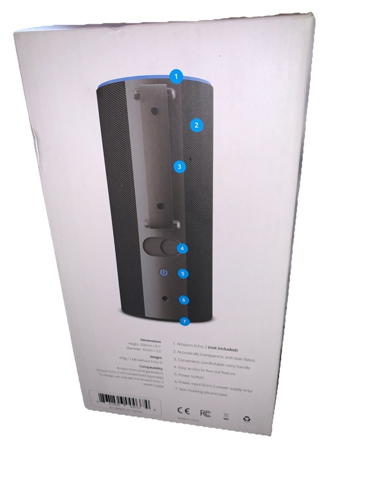 Ninety7 Sky Portable Battery Base for Amazon Echo 2 - Carbon