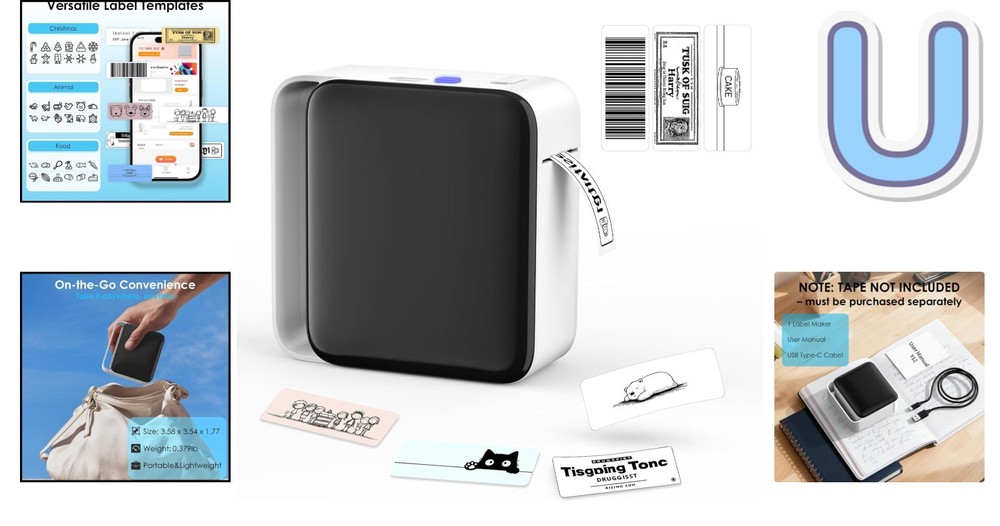 Y12 Bluetooth Label Maker - Mini Wireless Thermal Printer for Home & Office