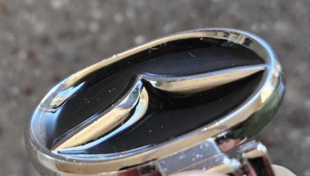 Mazda Keychain Silver-tone Black Enamel Double Sided