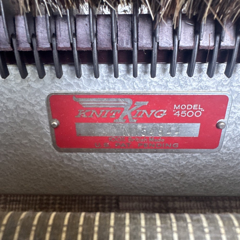 1960 Knitking Model 4500 Knitting Machine, Case, & Paperwork
